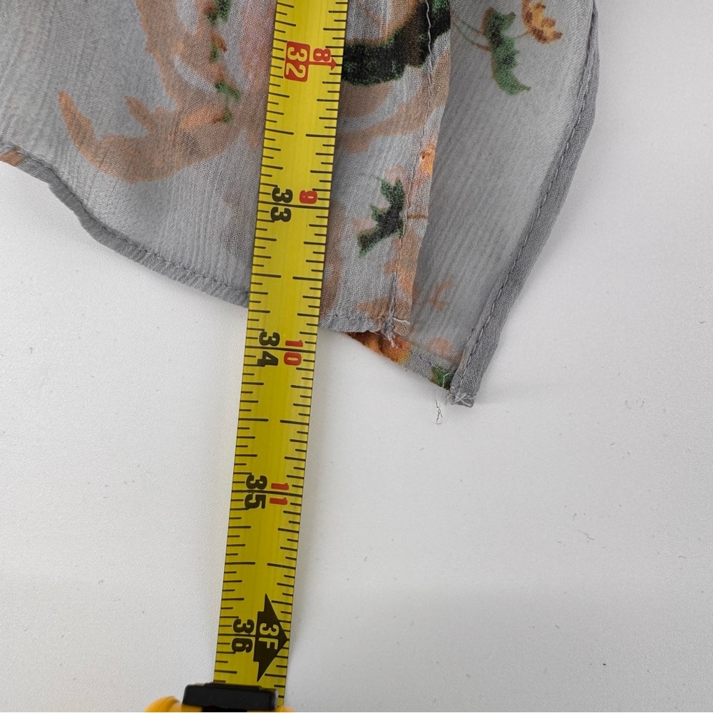 Anthropologie Maeve Magda‎ Gauze Floral Handkerchief Tunic Top Size Small Gray - Picture 9 of 10
